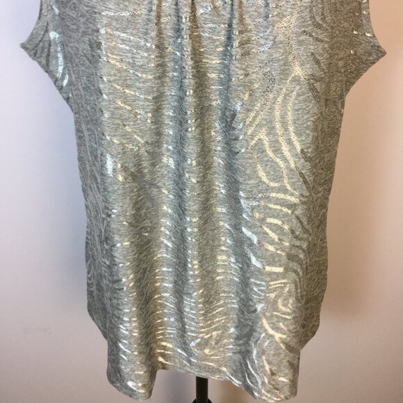 JM Collection Tank Top Blouse Sz 1X Womans Plus Gray Shimmery Sleeveless Stretch - Picture 5 of 11